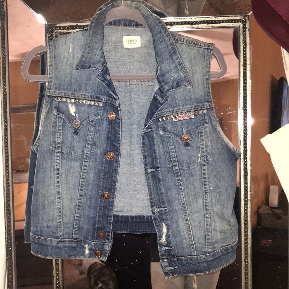 HUDSON JEAN VEST WITH STUDS